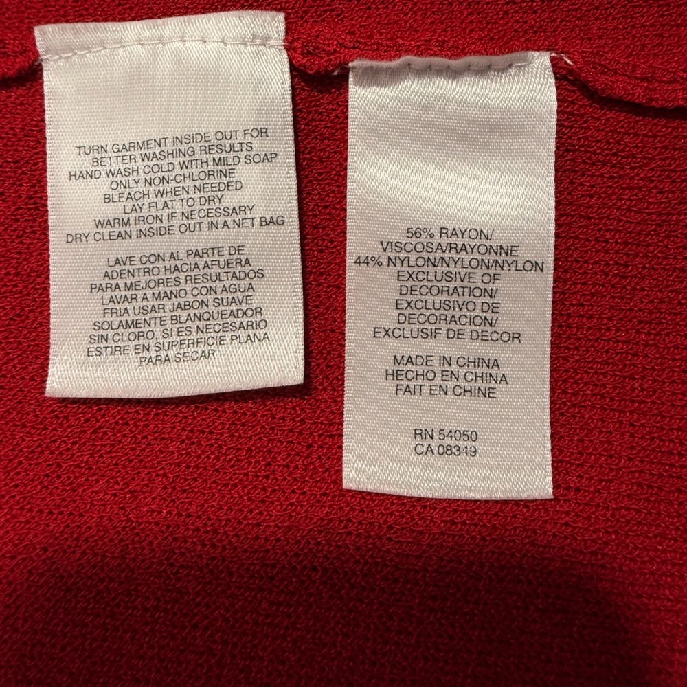 Red Draped Statement Jacket Sweater M Maximalist … - image 2